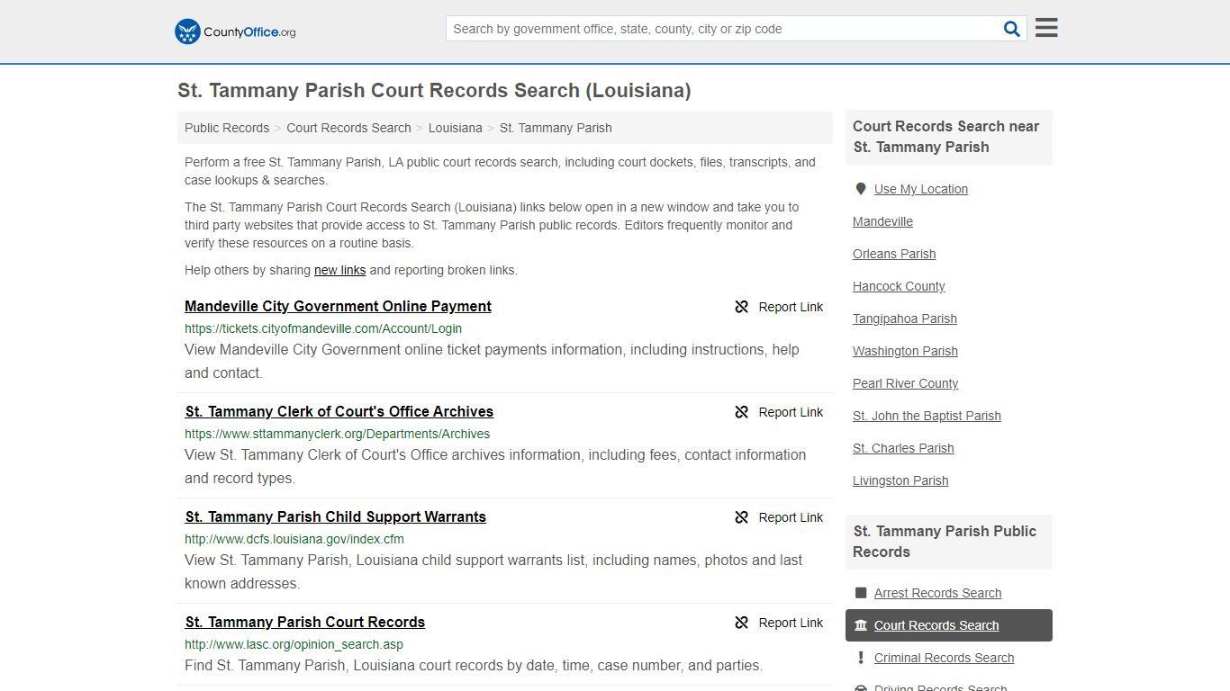 Court Records Search - St. Tammany Parish, LA (Adoptions ...